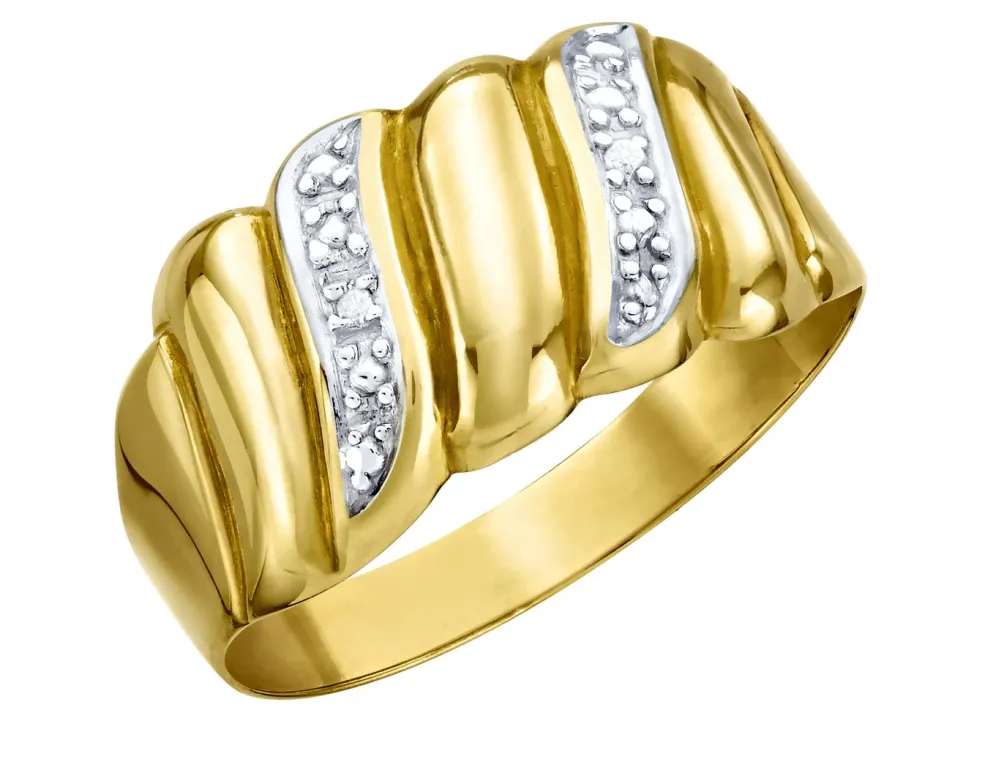 Bicolor Damenring mit Diamant