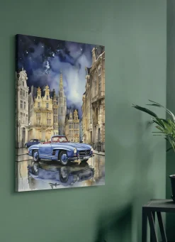 Bild: Mercedes 190SL in einer Stadt