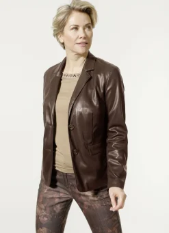 Blazer aus Nappaleder-Imitat