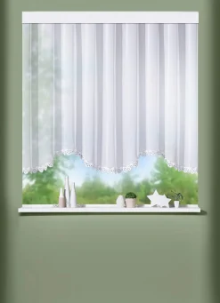 Blumenfenster-Store aus echter Plauener Spitze