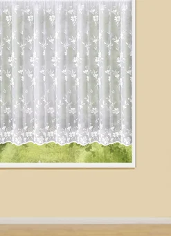 Blumenfenster-Store Blumenranke mit Universalschienenband