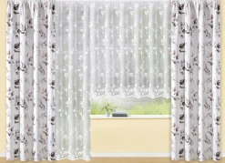 Blumenfenster-Store Blumenranke mit Universalschienenband