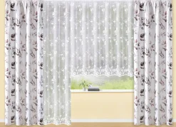 Blumenfenster-Store Blumenranke mit Universalschienenband