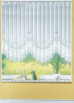 Blumenfenster-Store, gleichmäßig gebogt, mit Faltenband