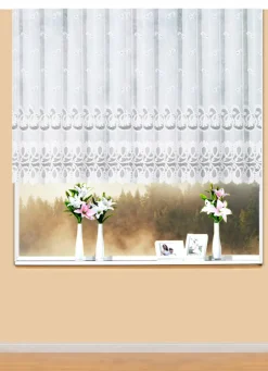 Blumenfenster-Store mit Automatikfaltenband