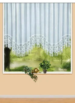 Blumenfenster-Store mit Plauener Spitze