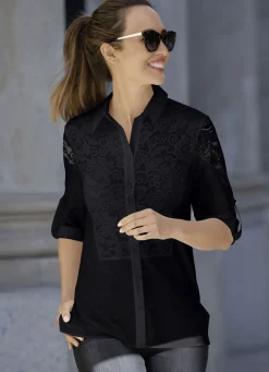 Bluse mit Hemdkragen