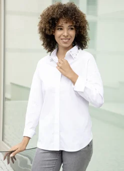 Bluse mit Perlenzier