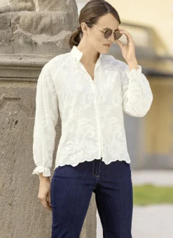 Bluse mit Rüschenzier