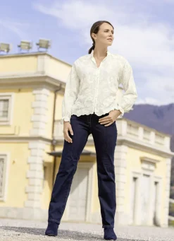 Bluse mit Rüschenzier