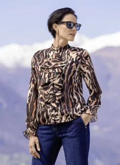 Bluse mit verspielten Volants