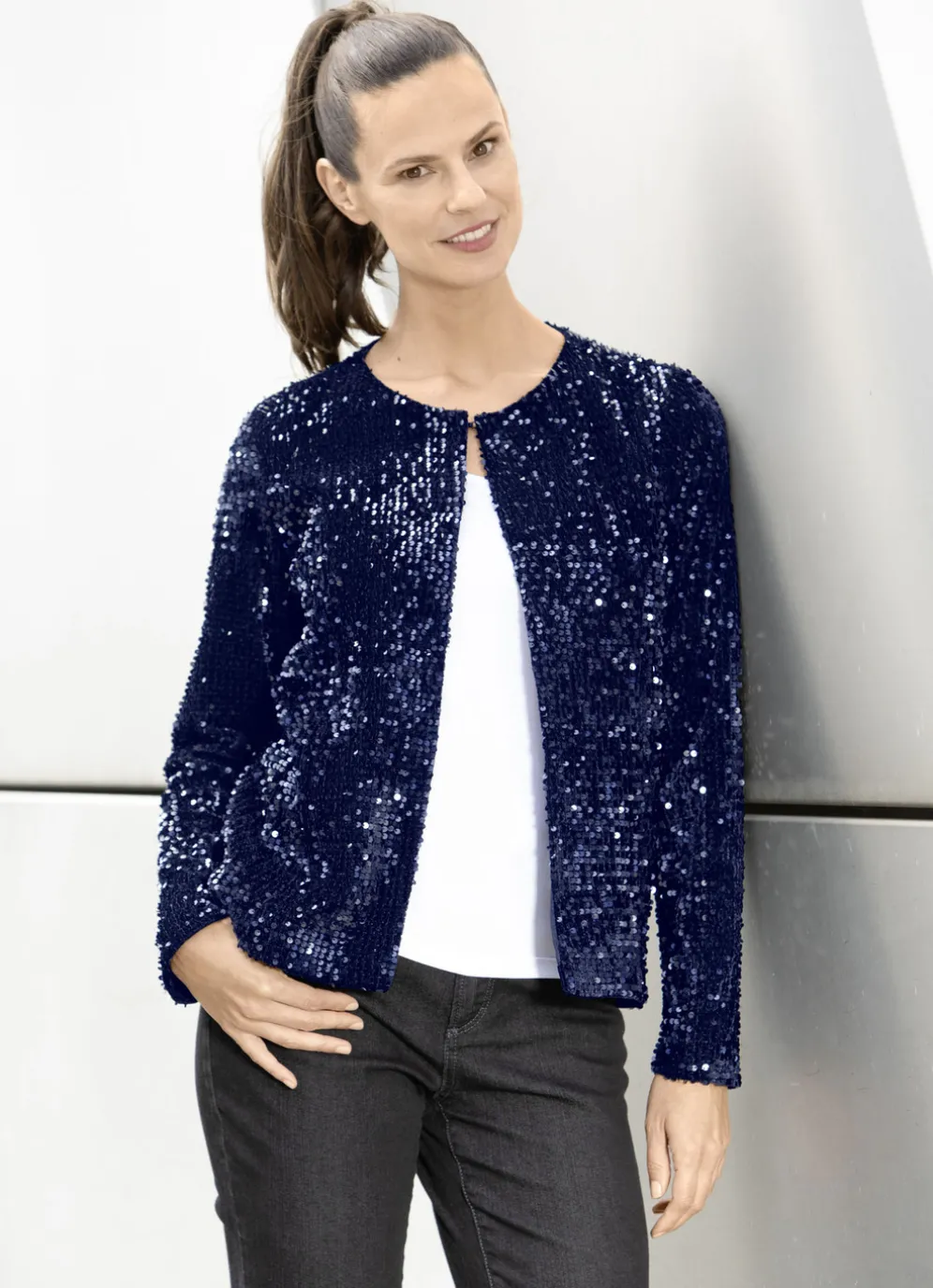 Blusenjacke mit Pailletten