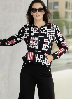 Blusenjacke mit Rippenstrick