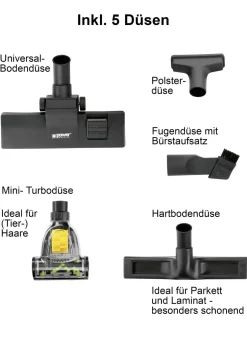 Bodenstaubsauger-Set inklusive 5 Düsen