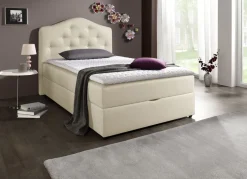 Boxspringbett mit Bettkasten und Topper