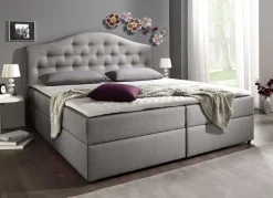 Boxspringbett mit Bettkasten und Topper