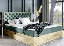 Boxspringbett mit Bettkasten und Topper