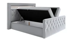 Boxspringbett mit LED-Beleuchtung und Topper