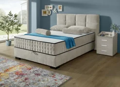 Boxspringbett mit Wendematratze und Bettkasten