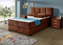 Boxspringbett mit Wendematratze und Bettkasten