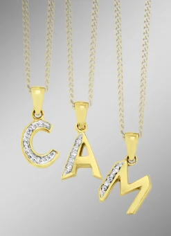 Buchstaben-Anhänger mit Diamanten