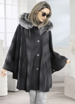 Cape mit Knopfleiste