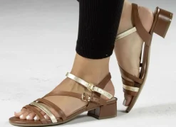 Caprice Sandalette aus teilweise metallisiertem Nappaleder