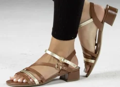 Caprice Sandalette aus teilweise metallisiertem Nappaleder