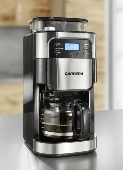„Carrera" Aroma PlusEdelstahl-Kaffeemaschine mit Mahlwerk
