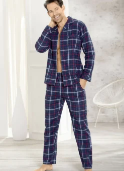 Comte Schlafanzug, durchgeknöpft, aus weichem Webflanell