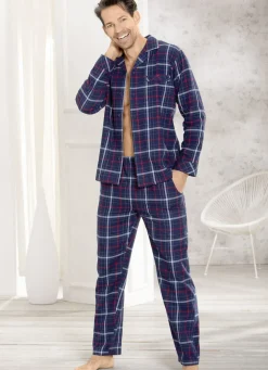 Comte Schlafanzug, durchgeknöpft, aus weichem Webflanell