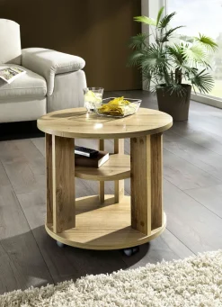 Couchtisch mit 2 Ablageflächen und 4 Rollen