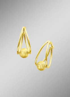 Creolen mit diamantierter Kugel