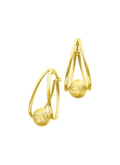 Creolen mit diamantierter Kugel