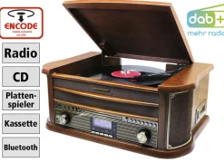 DAB-Nostalgie-Stereoanlage im Echtholzgehäuse