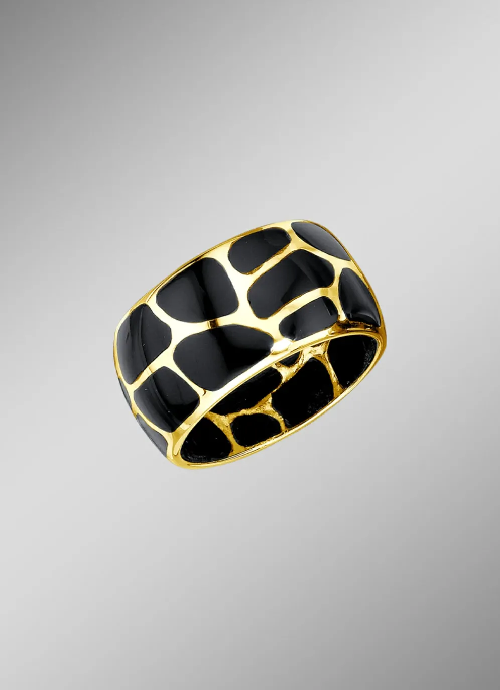 Damenring im Leoparden-Design mit echt Onyx