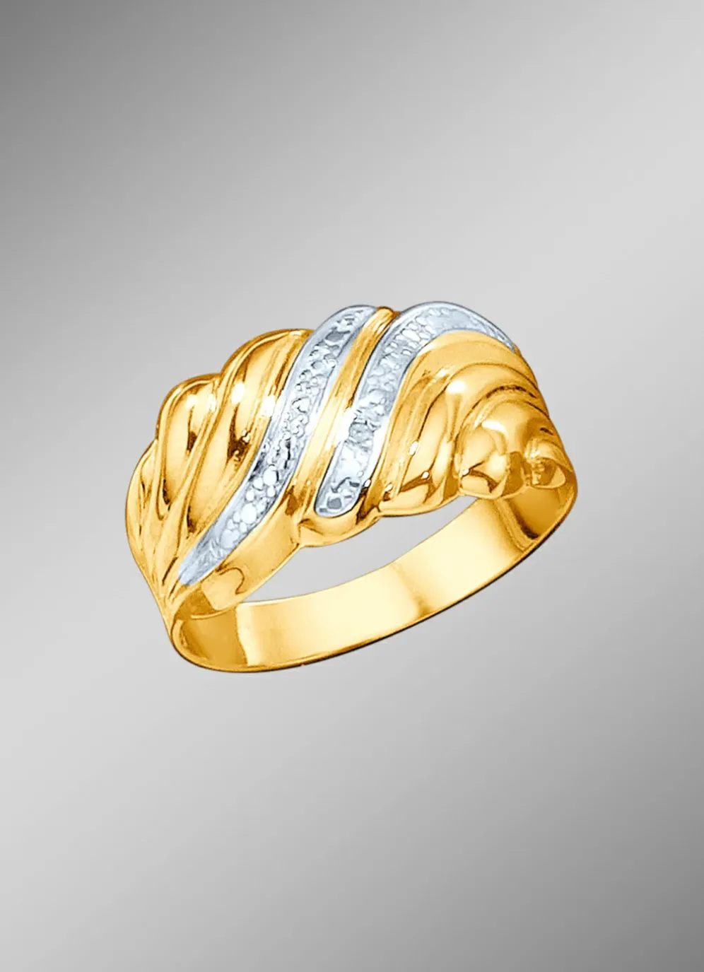 Damenring in Bicolor mit Diamant