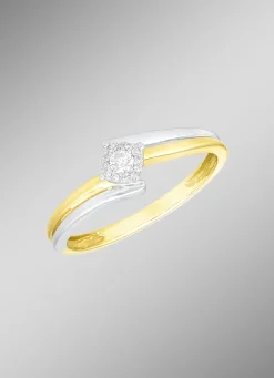 Damenring in Bicolor mit 13 Brillanten