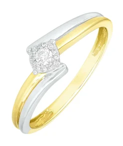 Damenring in Bicolor mit 13 Brillanten