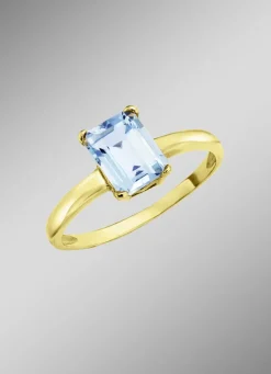 Damenring mit beh. Blautopas