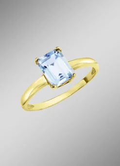 Damenring mit beh. Blautopas