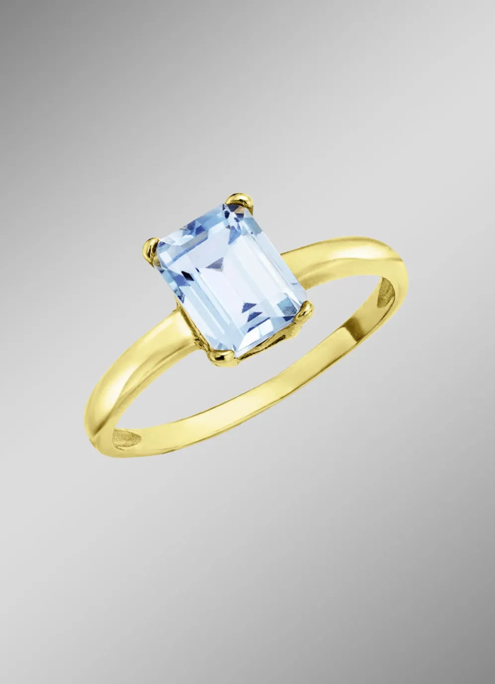 Damenring mit beh. Blautopas