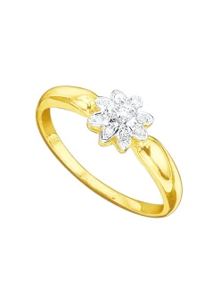 Damenring mit Brillant und Diamanten