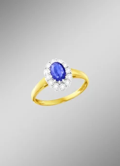 Damenring mit Brillanten und Safir