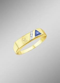 Damenring mit Diamant und Safir