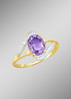 Damenring mit echt Amethyst