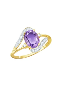 Damenring mit echt Amethyst