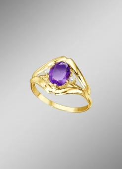 Damenring mit echt Amethyst
