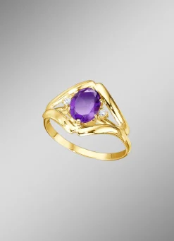 Damenring mit echt Amethyst