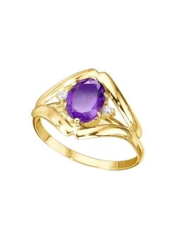 Damenring mit echt Amethyst